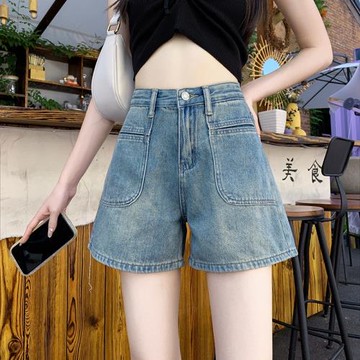 高腰牛仔短褲女夏季薄款2025年新款寬松顯瘦百搭a字闊腿辣妹熱褲