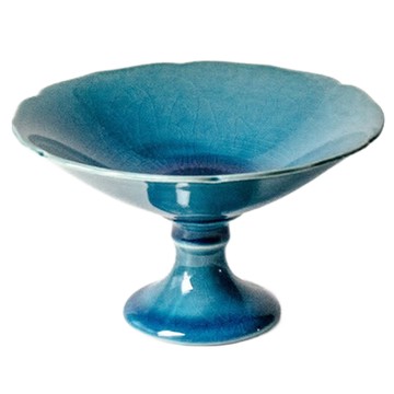 4吋高台皿-日本製 寬13cm高8cm  青釉  1個