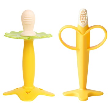 BABY&I 矽膠安撫固齒器套裝  固齒器 + 收納盒  香蕉款  1組