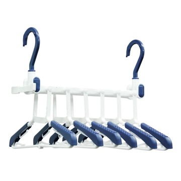 aisen 六連伸縮曬衣架  白色 + 藍色  37 x 33 x 27cm