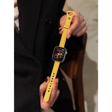 《台灣出貨》適用 APPLE WATCH 單釘荔枝紋 真皮錶帶 S11 S10 SE3 46mm 45mm 女士錶帶