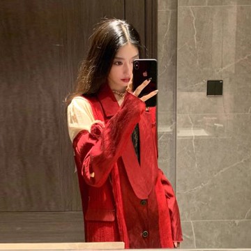 冬季時尚潮流女裝氣質女神范穿搭高級感時髦洋氣減齡冬款紅色外套