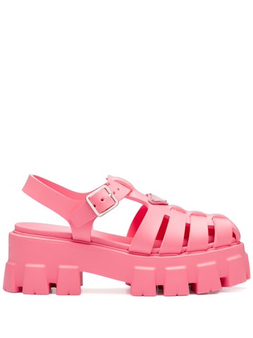 Prada - Monolith caged rubber sandals - women - Rubber/Rubber - 38 - Pink