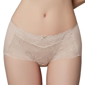 【思薇爾】撩波生命之花系列M-XL涼感消臭蕾絲中低腰平口女內褲(幽靜膚)