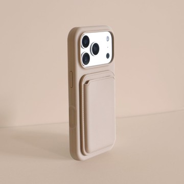 首爾限定(磁吸殼+卡夾)iPhone17.16.15小法國香草奶茶手機殼