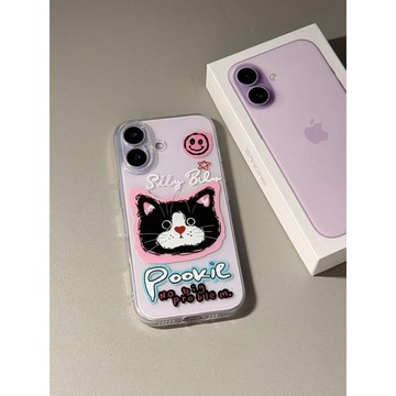 ✨台灣出貨✨涂鴉貓咪適用蘋果16/15Promax17手機殼iPhone13/14全包12/11x精孔