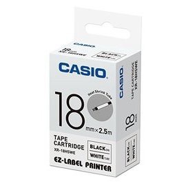 CASIO 熱縮套管專用標籤 色帶 18mm 白底黑字 /個 XR-18HSWE｜領券最高折$220