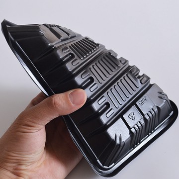 【臺灣出貨】熱銷推薦~一次性生鮮託盤黑色加厚長方形超市蔬菜水果食品保鮮打包盒包廠家