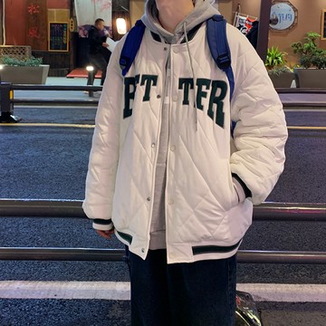 🏆韓版高顏值保暖棉衣｜情侶棉服加絨加厚✨寬鬆版型 美式ins潮牌上衣 長袖外套棒球服男秋字母港風菱形格夾克