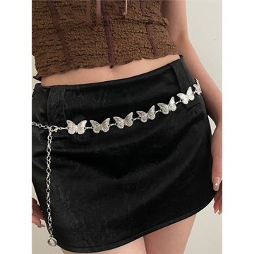 蝴蝶腰鏈配飾小眾設計感腰帶金屬帶鏈條韓版jk制服配飾ins百搭潮