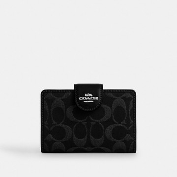 經典 SIGNATURE 丹寧布中號拉鍊皮夾