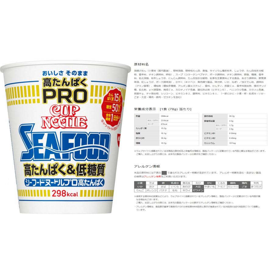 ９月４日〜発送開始　日清食品　カップヌードルPRO 高たんぱく低糖質　４種類各３個セット　計１２個　送料無料（沖縄、離島不可）