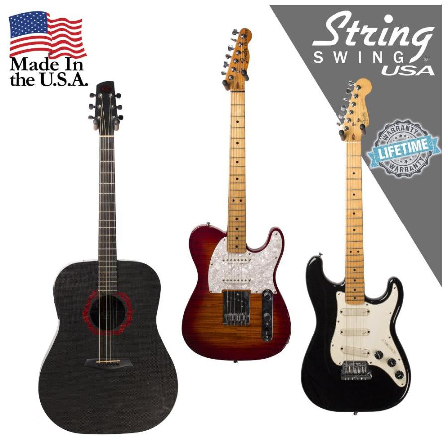 String Swing pack CC01K-BW Hardwood Home and Studio Guitar Keeper Black