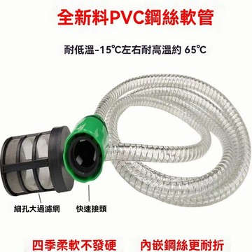 臺灣有貨⚡无线锂电池高压洗车机进水管配件吸水管软管子家用水枪钢丝抽水管 PQEX