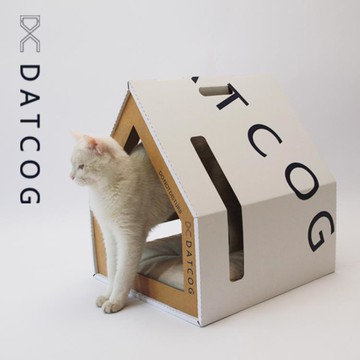 瓦楞纸猫窝四季通用猫窝冬季ins猫窝网红DIY猫窝封闭宠物窝DATCOG 幸福驛站