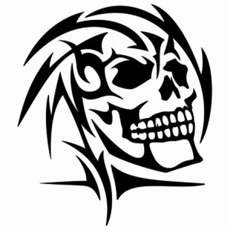 バイク 車 かっこいい ステッカー スカル ドクロ 死神 トライバル 6 右向き カッティングステッカー 全12色 おしゃれ 骸骨 海賊 ヤンキ 通販 Lineポイント最大6 0 Get Lineショッピング