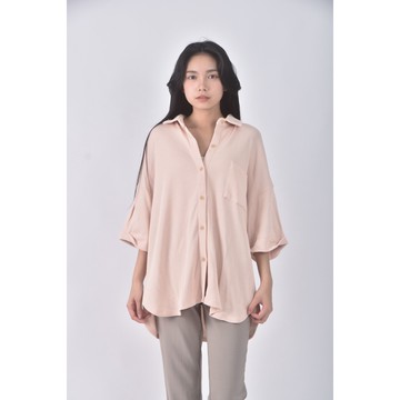 (F) copiner韓牌質感粉色短袖上衣二手衣