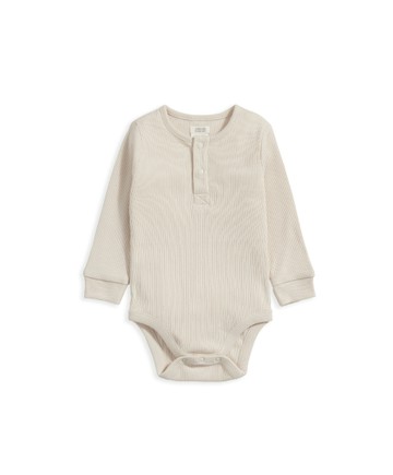 寧靜波紋-長袖包屁衣(米白)9-12m