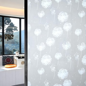 3D磨砂玻璃貼 PVC材質 100x40-45cm Set 4個  蒲公英 透白色  1組