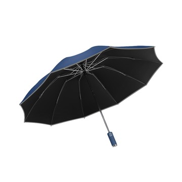 自動折傘 超輕量反向雨傘  黑膠防曬 反向傘 自動傘 折疊傘 大傘面 - 藏青