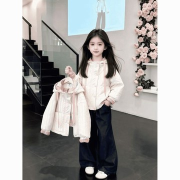 ❤️ATL❤️ 兒童加絨加厚外套 女童外套 兒童厚外套 女童連帽棉服秋冬款2026新款大童洋氣棉衣外套冬裝加厚兒童棉襖