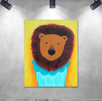 無框複製畫 ∣ 小丑獅  /  新居禮物