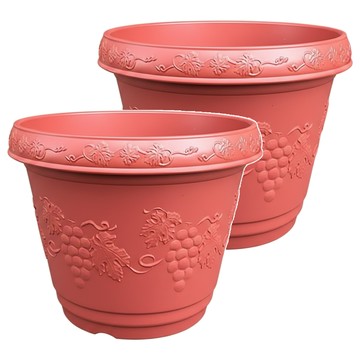 葡桔花盆，磚紅色花槽/盆栽，1尺  磚紅色  31 x 31 x 24cm  2個