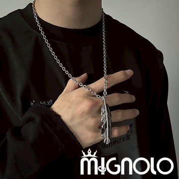 MIGNOLO💫破碎羽毛｜鈦鋼項鍊 原創 羽毛項鍊 暗黑項鍊 男生項鍊 女生項鍊 項鍊男 嘻哈項鍊 項鏈 鋼鏈