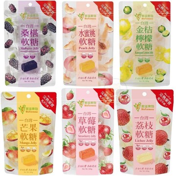 #悠西將# 台灣 BioFormosa 美滋果物 系列 桑椹果汁軟糖  水蜜桃果汁 芒果果汁 金桔檸檬 荔枝 草莓 軟糖