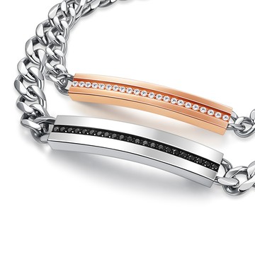 情人手鍊・始终如一・白鋼・客製刻字｜週年紀念．送閨蜜