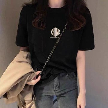 胖胖美依 中大尺寸 S-3XL 短袖T卹 上衣 印花T卹 簡約 新款寬鬆顯瘦潮流上衣設計感小眾-2711.