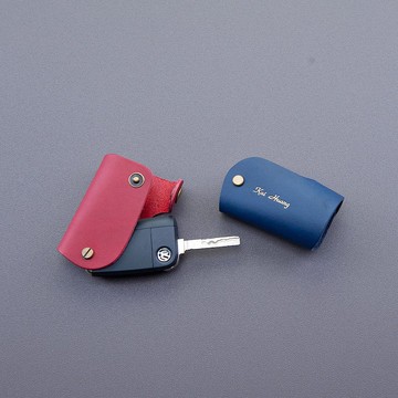 福斯 Volkswagen 汽車鑰匙皮套 晶片 真皮保護套 客製燙金 情人