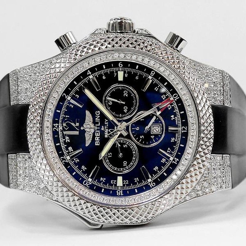 BREITLING ブライトリング ベントレーGMT 49mm ラバーベルト ダイヤモンド A476B19GRC メンズ 時計 ダイヤ 黒 希少 レア クロノグラフ  BENTLEY GMT | LINEブランドカタログ