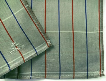 Burberry 復古手帕 灰綠色口袋巾 17 x 17 英吋
