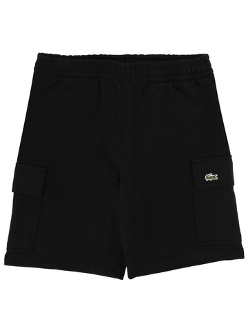 lacoste cotton fleece cargo shorts
