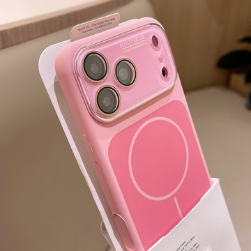 【秒變17Pro】液態矽膠 水晶鏡頭框 細圈磁吸背板 防摔殼用於iPhone17 16 15 14 ProMAX 手機殼