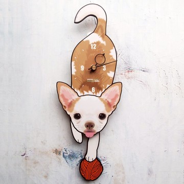 D-220  吉娃娃 - 動物造型鐘擺鐘