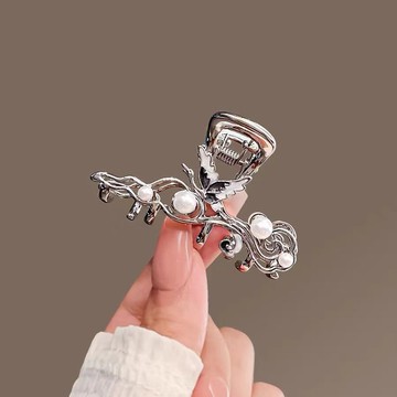 云中仙鶴國風金屬抓夾中號夾子頭飾后腦勺半扎發卡小號鯊魚夾發抓