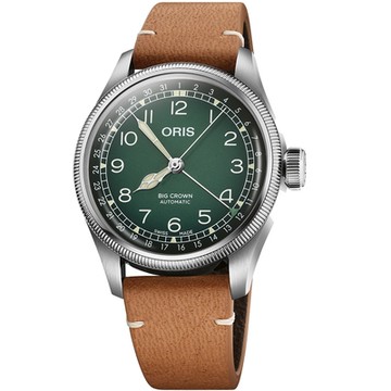 Oris豪利時 BIG CROWN X Cervo Volante聯名 指針式日期錶 1212購物節 送禮推薦-自然綠 0175477794067-SET
