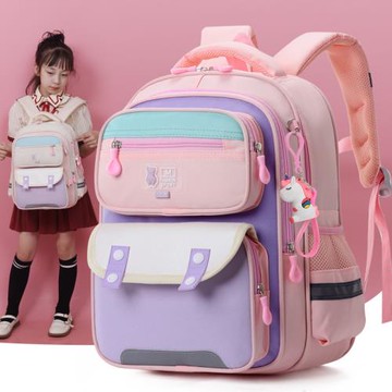 卡通小學生書包一二年級大容量拼色兒童減負雙肩包男女孩旅行背包