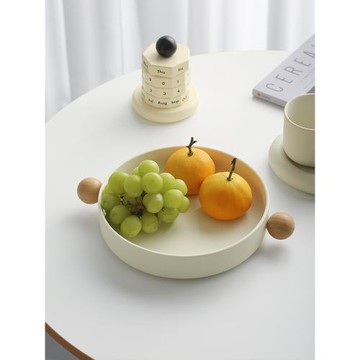 宜集堂INS奶油風水果盤高級感陶瓷托盤小眾家用客廳簡約收納盤
