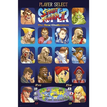 【快打旋風】復古二代選角畫面 進口海報/Street Fighter
