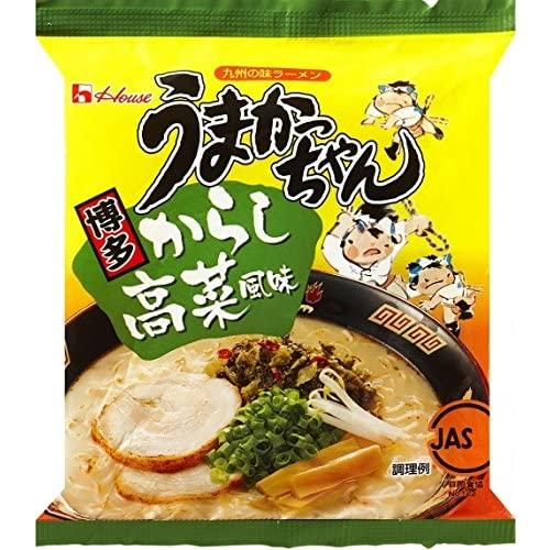 (1)うまかっちゃん 濃厚新味 (2)博多からし高菜風味（計10食，各5袋）セット