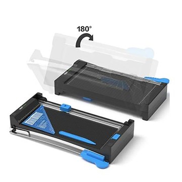 FILUXA4雙機一體多功能翻轉裁紙機/FC-005/鍘刀裁紙機功能翻轉/三角摺紙板+摺紙刀/內建圓角器