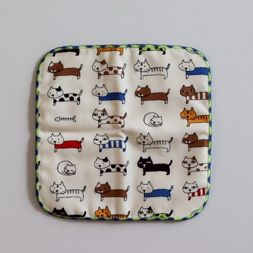 【Yourtableware】日本製 CocoWalk 彩色貓咪 方巾 兒童手帕