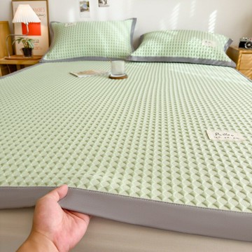 純色冰豆豆涼席三件套夏季涼感冰絲空調軟席3D立體裸睡軟席子批發