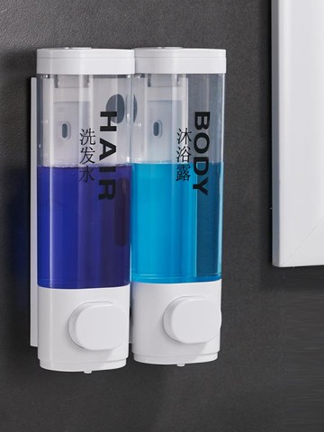 酒店賓館免打孔皂液器浴室衛生間壁掛式洗手液盒沐浴露洗發水瓶子 99購物節