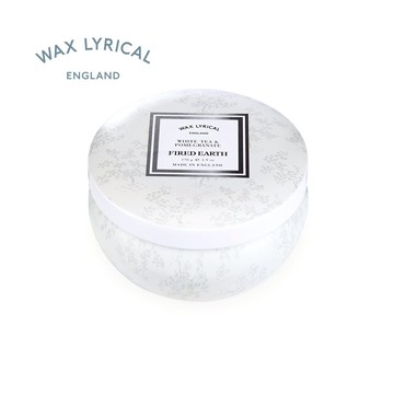 英國Wax Lyrical  金屬彩罐蠟燭禮盒-白茶與石榴(可燃25小時)