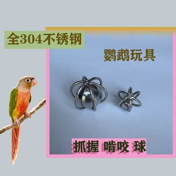 🔥桃園有貨🔥304不鏽鋼鸚鵡玩具抓握球不鏽鋼耐啃咬玩具小中大型鸚鵡解悶玩具