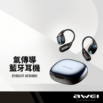 AWEI 氣傳導開放式藍牙耳機 耳掛式耳機 無線耳機 運動藍牙耳機 IPX4防水 HIFI音質 TZ12